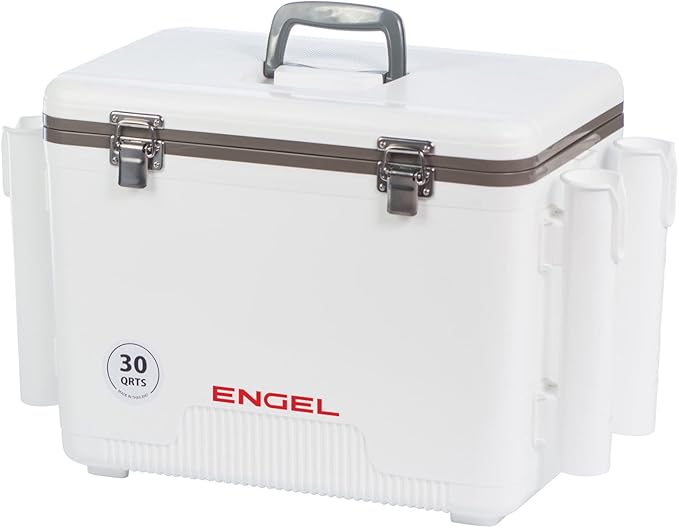 Engel UC30 30qt Leak-Proof, Air Tight, Fishing Drybox Cooler with Built-in Fishing Rod Holders, Also Makes The Perfect Hard Shell Lunchbox for Men and Women in White - Image 4