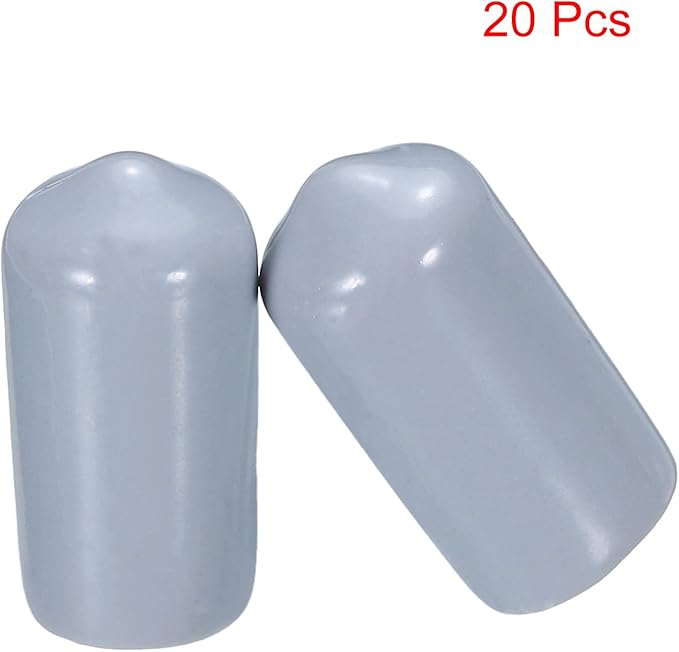 uxcell 20pcs Rubber End Caps 10mm(3/8") ID Vinyl PVC Round Tube Bolt Cap Cover Screw Thread Protectors Grey - Image 2