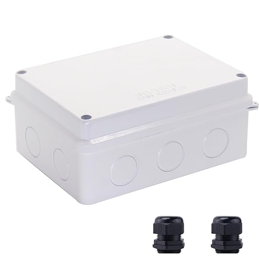 Junction Box Dustproof Waterproof IP65 ABS Plastic Electrical Boxes, Indoor & Outdoor Electrical Power Cord Enclosure Universal Project Box DIY Case White 5.9 x 4.3 x 2.8 inch(150x110x70mm) by LuSumtly