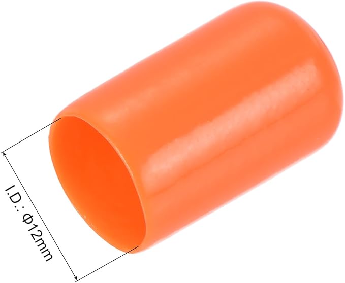 uxcell 20pcs Rubber End Caps 12mm(1/2 inch) ID Vinyl Round Tube Bolt Cap Cover Screw Thread Protectors Orange - Image 3