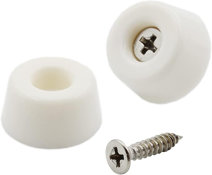 20PCS Round Furniture Pads,TTZEZE Heavy Duty Nail-on ABS Plastic Pad for Wood Furniture and Hard Floor Surfaces Chair Cabinet Table Sofa Couch Stool Leg Feet Floor Protectors Slide Smoothly (White) by TTZEZE