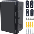 Junction Box, Hinged Black Cover IP67 Waterproof ABS Project Box with Mounting Plate Electrical Box Enclosure with Wall Bracket 8.3 x 5.1 x 4.3inch(210x130x110mm) by Otdorpatio