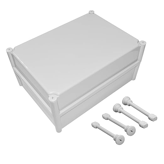 LeMotech Junction Box IP67 Waterproof Dustproof ABS Plastic Project Box for Electrical Outdoor Enclosure Gray 15 x 11 x 7.1 inch (380 x 280 x 180 mm) by LeMotech