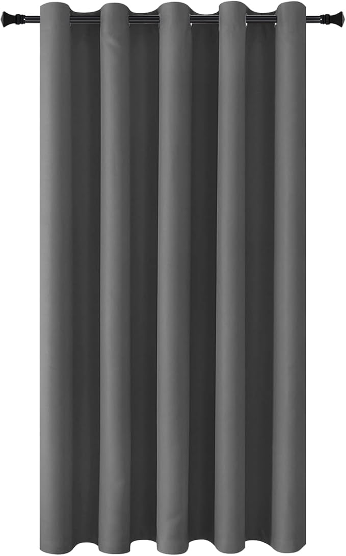 DWCN Blackout Curtain Panel for Bedroom - Thermal Insulated Energy Saving Grommet Blackout Drapery for Patio Door, Room Divider Long Curtain, Dark Grey, W60 inches by L96 inch, 1 PC - Image 6