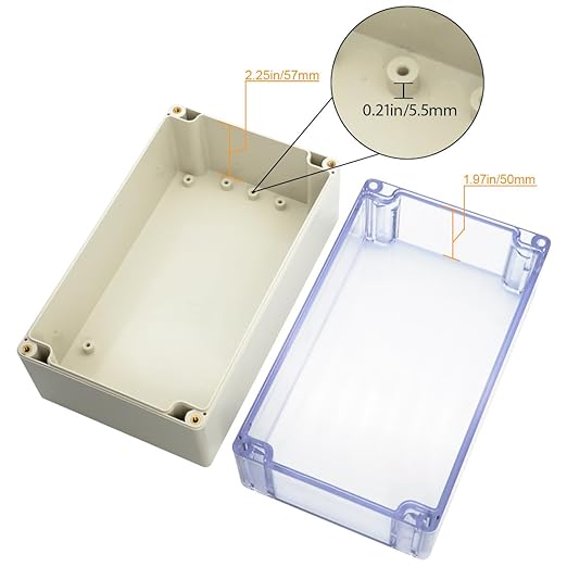 LeMotech ABS Plastic Junction Box Dustproof Waterproof IP65 Electrical Enclosure Box Universal Project Enclosure Grey with PC Transparent Clear Cover 7.9 x 4.7 x 4.4 inch(200 x120 x113 mm) - Image 4