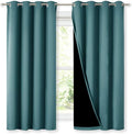 NICETOWN 100% Blackout Curtain Panels, Thermal Insulated Black Liner Curtains for Nursery Room, Noise Reducing and Cold Blocking Drapes for Windows (Set of 2, Sea Teal, 52-inch Wide by 63-inch Long) by NICETOWN