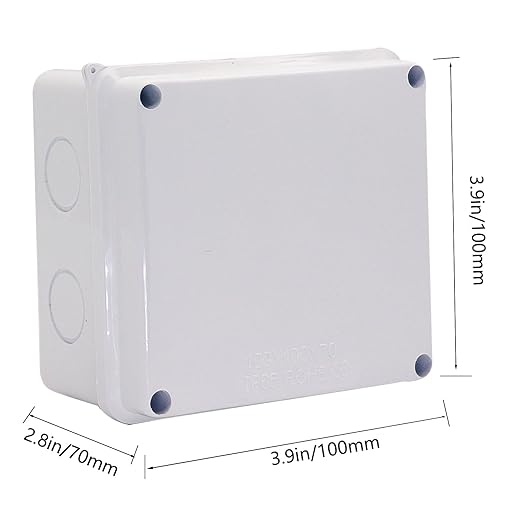Junction Box, Reserved Holes Electrical Boxes Waterproof IP65 ABS Plastic Electrical Power Cord Enclosure Project Box White 3.9 x 3.9 x 2.8 inch(100x100x70mm) - Image 2