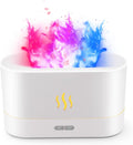 Colorful Flame Air Aroma Diffuser Humidifier, Upgraded 7 Flame Color Noiseless Essential Oil Diffuser for Home,Office,Yoga with Auto-Off Protection 180ml (8Hours White) by SENMUL