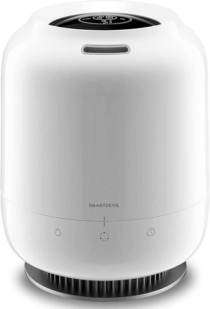 SmartDevil 1.2L Cool Mist Humidifier, Top Fill Ultrasonic Smart Air Humidifier with Essential Oils, Timing, Auto Shut Off for Home Babies Plants by SmartDevil
