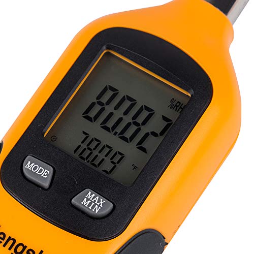 Mengshen Digital Psychrometer - Handheld Temperature and Humidity Meter Gauge with Dew Point and Wet Bulb Temperature - Battery Included - Image 2