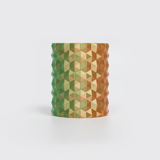 R3D Dual Color Silk PLA Filament, Co-Extrusion 3D Printer Filament 1.75mm, 30-370 mm/s High Speed PLA, Dimensional Accuracy +/- 0.02 mm, 1KG Plastic Spool (Silk Green-Orange) - Image 2