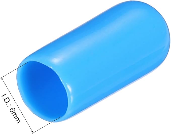 uxcell 20pcs Rubber End Caps 6mm(1/4") ID Vinyl PVC Round Tube Bolt Cap Cover Screw Thread Protectors,Light Blue - Image 3