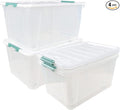 80 L Extra Large Plastic Storage Box, Clear Large Plastic Storage Bins with Wheels, 4-Pack by Zerdyne