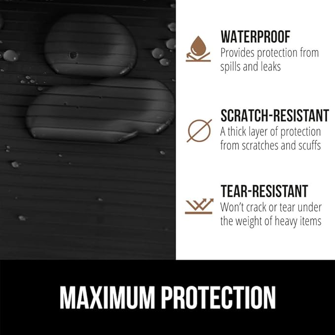 GORILLA GRIP DuraGuard Shelf Liner, 24x30 Non-Adhesive Cabinet Liners for Kitchen Drawers, Shelves, Refrigerator, Pantry Storage, Bathroom Closet, Durable Waterproof BPA Free Ribbed Plastic, Jet Black - Image 4