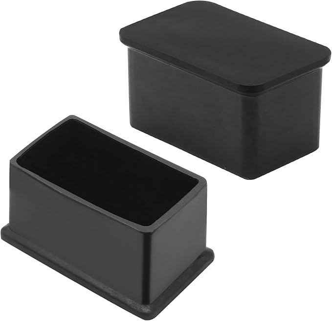 8 Pcs Rectangle PVC Furniture Leg Caps (2" x 1.14"), Vinyl Flexible Chair Leg Floor Protectors for Patio Indoor Chair Table Bed, 29mm x 50mm - Image 3