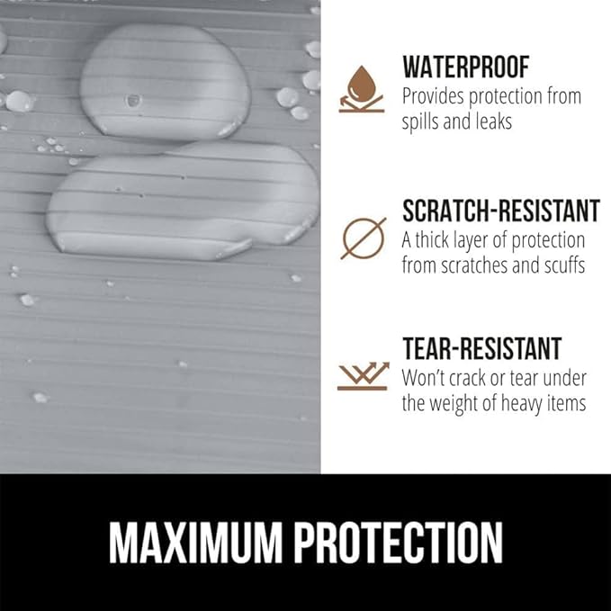 GORILLA GRIP DuraGuard Shelf Liner, Non-Adhesive Cabinet Liners for Kitchen Drawers, Shelves, Refrigerator, Pantry Storage, Bathroom Closet, Durable Waterproof BPA Free Ribbed Plastic, 20x10 Lt Gray - Image 4