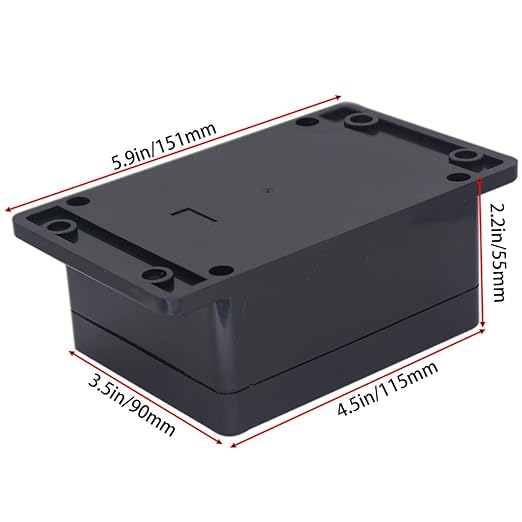 Watertight Junction Box, IP67 Waterproof Project Box Durable ABS Plastic Electronic Enclosure Case for DIY Electrical Project with Wall Fixed Ear 4.53" x 3.54" x 2.17"(115 x 90 x 55 mm) - Image 2