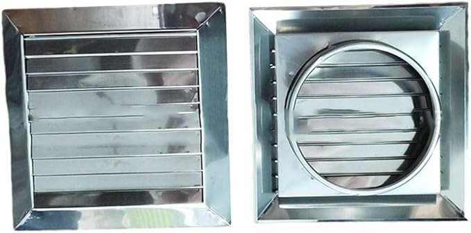 Stainless Steel Square Wall Vent for Exterior Walls – Rainproof & Windproof Louver Exhaust Grill, Compatible with 100mm or 150mm Ducts, 160x160mm /(100mm) - Image 2