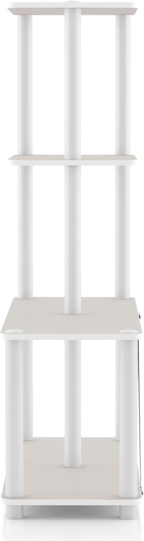 Homes: Inside + Out Apexa Modern 4-Cube Ladder Shelving Units, Collectibles Display Shelves, Easy Assembly Standing Shelf, Home Storage Organizer for Living Room, Bedroom, Office, Taupe Grey - Image 12