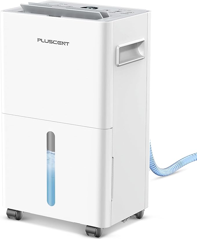 1500 Sq.ft Dehumidifier for Basement, PLUSCENT Max 21 Pint/Day Dehumidifiers for Home, Large Room, Bedroom with Drain Hose, Smart Humidity Control & Monitor, 3 Operation Modes, 24H Timer, Auto Defrost by PLUSCENT