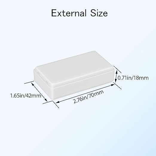 Project Box 8 Pieces Electrical Box Small Junction Box ABS Plastic Enclosure Power Electronic Case White 2.76" x 1.65" x 0.71"(70 x 42 x 18mm) - Image 3