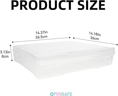 12" x 12" Plastic Scrapbook Paper Storage Cases, Thick Portable Organizers, Hobby Art Craft Box, Acid-Free Rounded Corner Containers with Handle, 6-Pack - Image 2