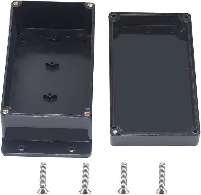 Outdoor Waterproof Junction Box IP67 Project Box ABS Black Electrical Boxes Electronic Enclsoure with Mounting Ear for DIY Project 6.2 x 3.5 x 2.4 inch (158x90x60mm) by Otdorpatio