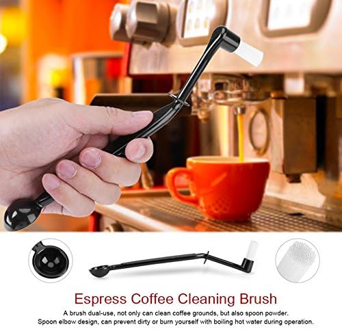 Coffee Machine Cleaning Brush with Spoon Tool Set for Espresso Machine Group Head,Pack of 3,Black - Image 2