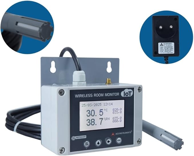 Server Room Temperature and Humidity Monitor curometer (Only SMS - 4G/LTE Version) for Data Centers, Seed Storages, Warehouse, Greenhouse Alongwith Factory Calibration Certificate Model: RHTx-SMS - Image 5