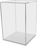 Tall Display Cube 12" W x 12" D x 16" H Clear with White Base Acrylic Pedestal Art Sculpture Flowers Pillar Column Prop Post Stand Display Box by Marketing Holders by MarketingHolders