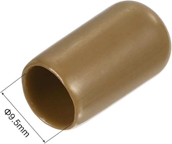 uxcell 20pcs Rubber End Caps 9.5mm(3/8") ID Vinyl PVC Round Tube Bolt Cap Cover Screw Thread Protectors Light Brown - Image 3
