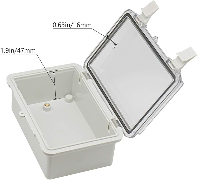 Zulkit 2pcs Junction Box ABS Plastic Dustproof Waterproof IP65 Electrical Boxes Hinged Shell Outdoor Universal Project Enclosure Clear Cover with 2 Cable Glands 5.9 x 3.9 x 2.8 inch (150x100x70 mm) - Image 4