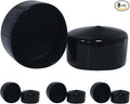 Acocony 2 1/2 Inch Rubber Cap Round 2.5 Inch Rubber End Caps PVC Flexible Protector Plastic Plugs for Round Holes Black Pack of 8 by Acocony