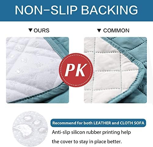 H.VERSAILTEX 100% Waterproof Sofa Slipcover Washable Armchair Cover Non-Slip Furniture Protector for Living Room Couch Cover for Pets Chair Cover with Puppy Paw Silicone Backing(Armchair, Stone Blue) - Image 6