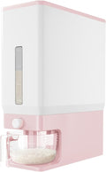 Lifewit Rice Dispenser 25 Lbs(11.3kg), Rice Storage Container Sealed Moisture Proof with Measuring Cup for Kitchen Pantry Household, BPA-Free, 1 Pack Pink by Lifewit