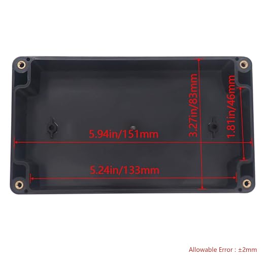 Project Box IP65 Waterproof Junction Box ABS Plastic Black Electrical Boxes DIY Electronic Project Case Power Enclosure 6.22x3.54x2.36 inch (158 x 90 x60 mm) - Image 3