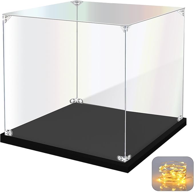 Acrylic Display Case for Collectibles Assemble Clear Acrylic Display Box for Lego Alternative Glass Case for Showcasing Figures Doll Toys Home Storage(14.2x11x12 inch, 36x27x30 cm) by KOLIPI