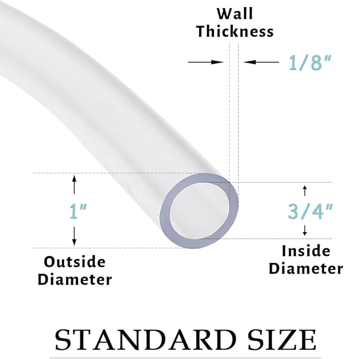 DAVCO 3/4" ID x 10ft Clear Vinyl Tubing, Low Pressure Flexible PVC Tubing, Heavy Duty UV Chemical Resistant Lightweight Plastic Vinyl Hose, BPA Free and Non Toxic - Image 2