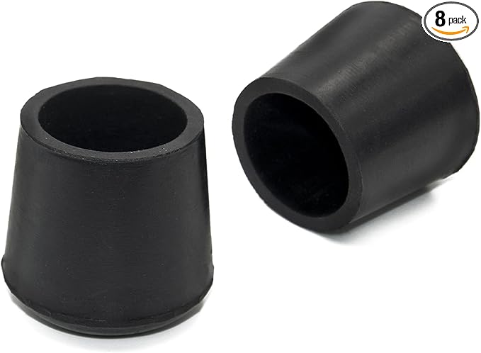 Flyshop 7/8", 22 mm, Patio Round Chair Leg Caps, Furniture Table Feet Covers Floor Protectors, Anti-Skid Durable Thick Rubber Leg Tips, 8 Pack, Black by Flyshop