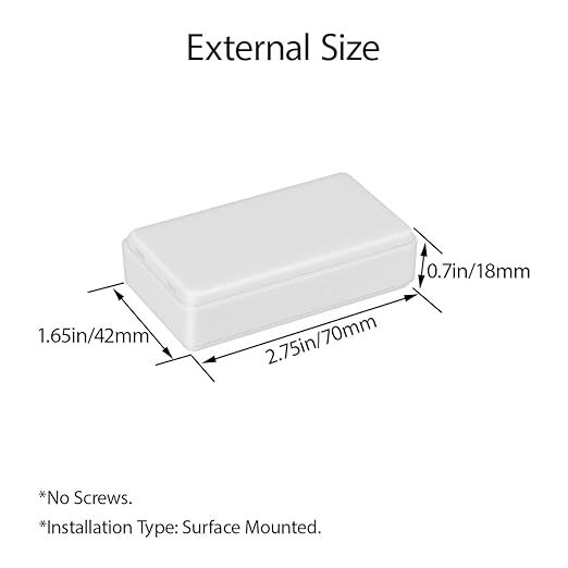 LeMotech Project Box 5 Pieces ABS Plastic Electrical Project Case Small Junction Box for Electronics White 2.76 x 1.65 x 0.71 inch (70x 42x 18 mm) - Image 3