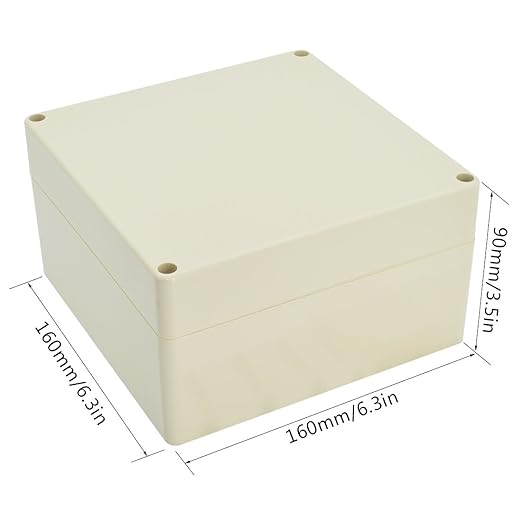 LeMotech Waterproof Dustproof IP65 ABS Plastic Junction Box Universal Electric Project Enclosure Pale Gray 6.3 x 6.3 x 3.54 inch (160 x 160 x 90 mm) - Image 2