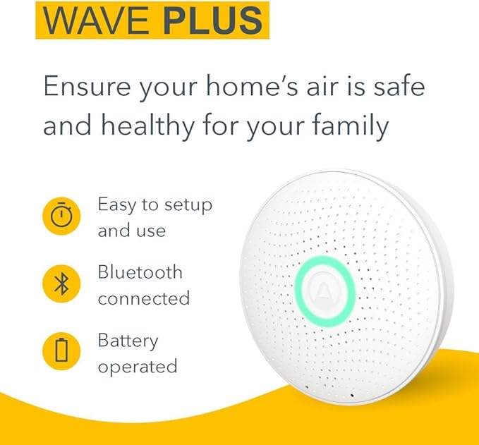 Airthings 2930 Wave Plus - Radon & Air Quality Monitor, Battery Powered (CO2, VOC, Humidity, Temp, Pressure) - Image 5