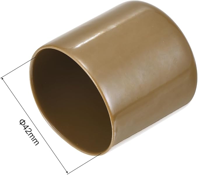 uxcell 20pcs Rubber End Caps 42mm(1 5/8") ID Vinyl PVC Round Tube Bolt Cap Cover Screw Thread Protectors Light Brown - Image 3