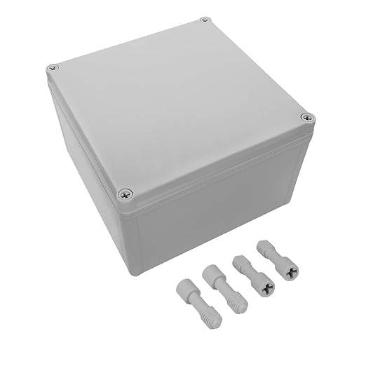 LeMotech Waterproof Dustproof IP67 Junction Box DIY Case Enclosure Gray 7.9 x 7.9 x 5.1 inch (200 x 200 x 130 mm) by LeMotech