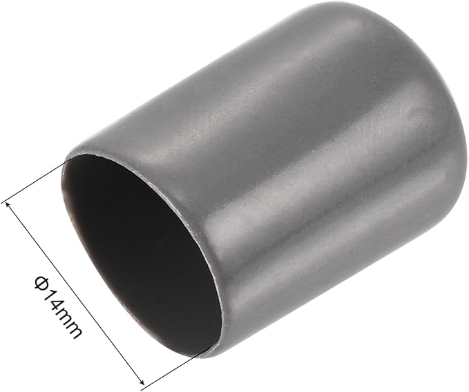 uxcell 20pcs Rubber End Caps 14mm ID Vinyl PVC Round Tube Bolt Cap Cover Screw Thread Protectors Dark Grey - Image 3