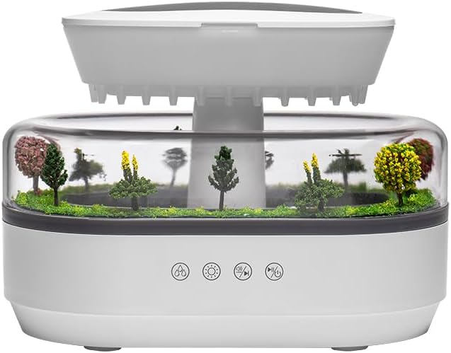 Upgrade Raindrop Humidifier Essential Oil Diffuser with Natural White Noise and Landscape Design，7 Led Colors Change Desktop Diffuser for Home Office Bedroom Waterdrop Diffuser Auto Shut-Off 250ml - Image 6