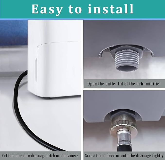 25FT Dehumidifier Drain Hose with 3/4” FHT Brass Rustproof Connector, Versatile Drain Hose Perfectly Compatible with most Dehumidifiers and 3/4” external thread outlet, No Leak (Grey, 25FT) - Image 5