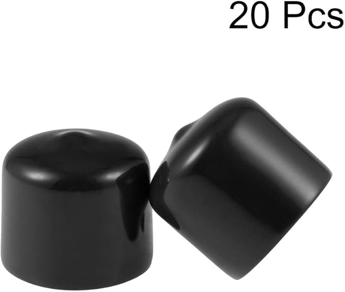 uxcell 20pcs Rubber End Caps 26mm ID Vinyl Round Tube Bolt Cap Cover Thread Protectors Black - Image 2