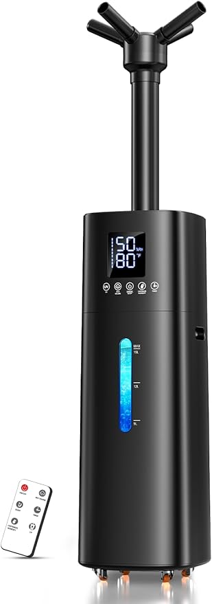 15L/4Gal Humidifier Large Room, 600mL/h Misting, 1200ft² Coverage, Auto Humidity Control, 72H Runtime, Top Fill, Aroma Diffuser, Sleep Mode, 12H Timer, Auto Shutoff Protection by NexvaDirect