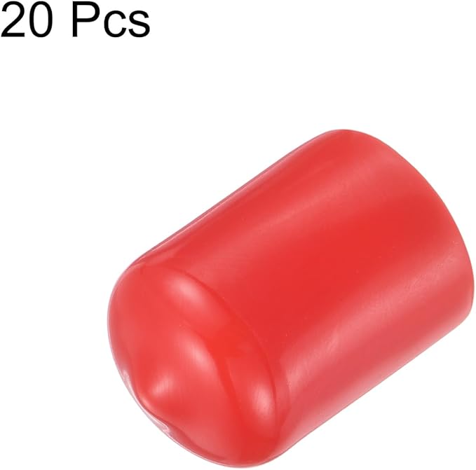 uxcell 20pcs Rubber End Caps 14.5mm ID Vinyl Round Tube Bolt Cap Cover Thread Protectors Red - Image 2
